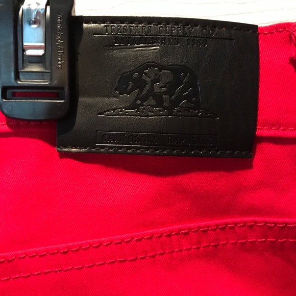 California Republic Red Stretch Jeans Size 34 - Picture 4 of 5
